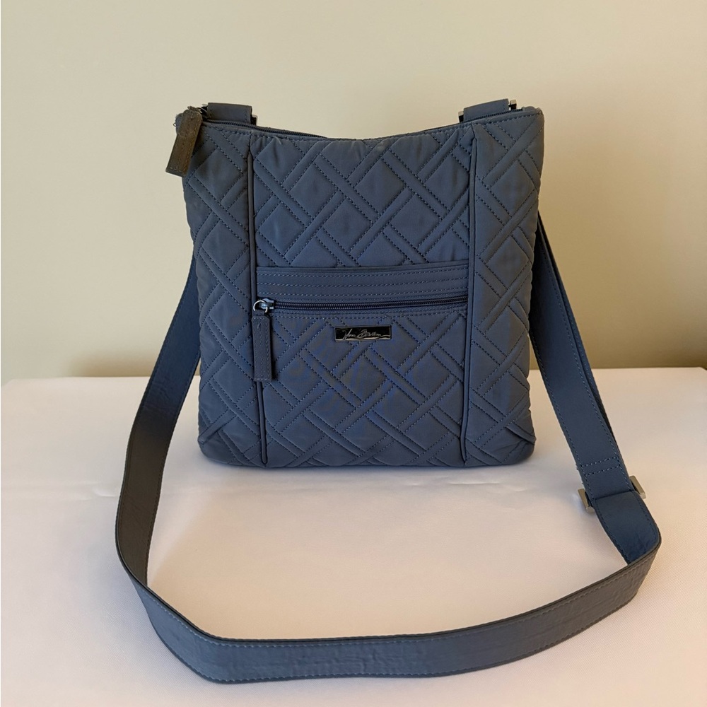 Vera Bradley Microfiber Crossbody Bag Gray